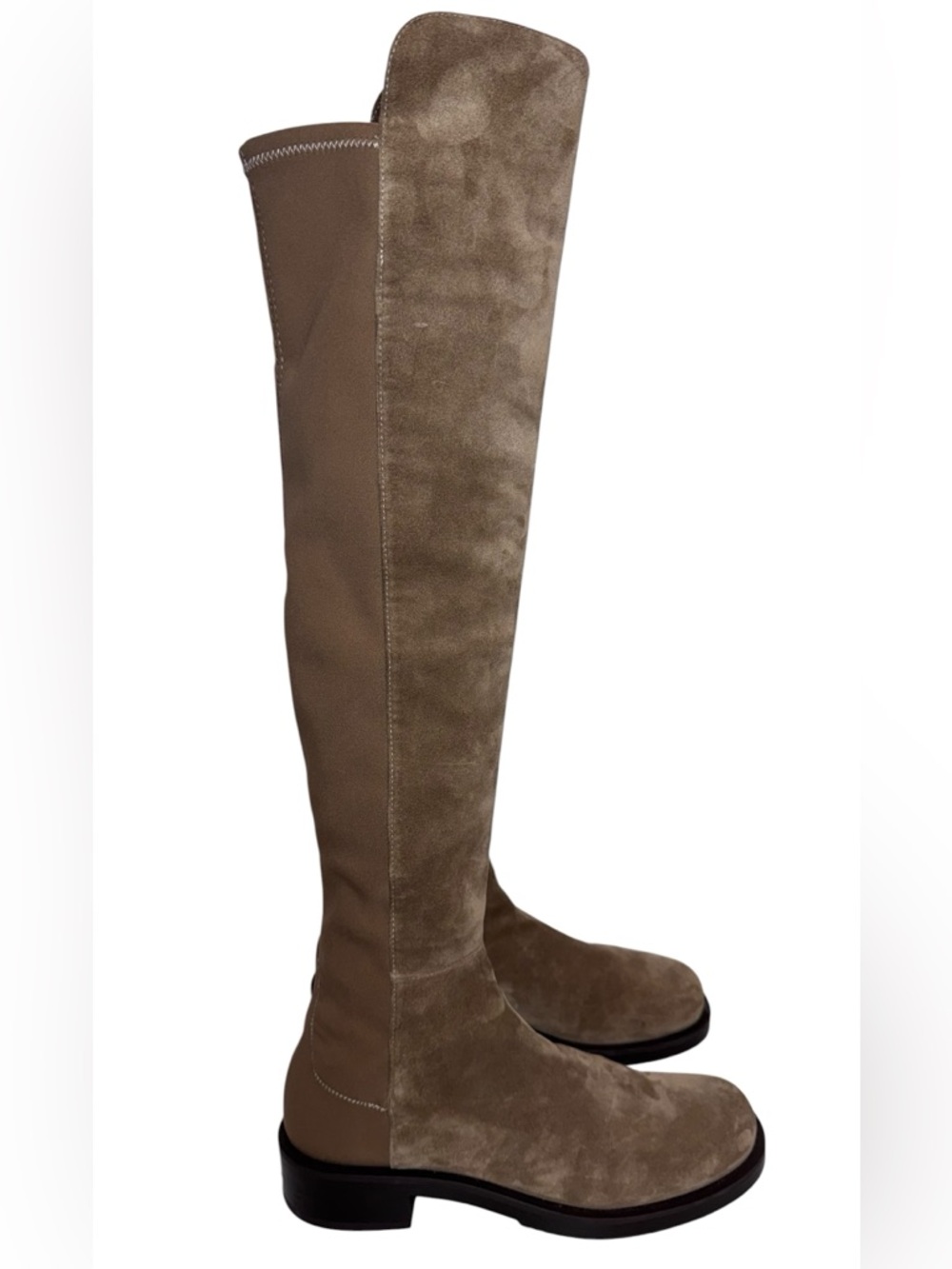 Stuart Weitzman 5050 Over Knee Boots Khaki Suede Women's Size 8.5AA